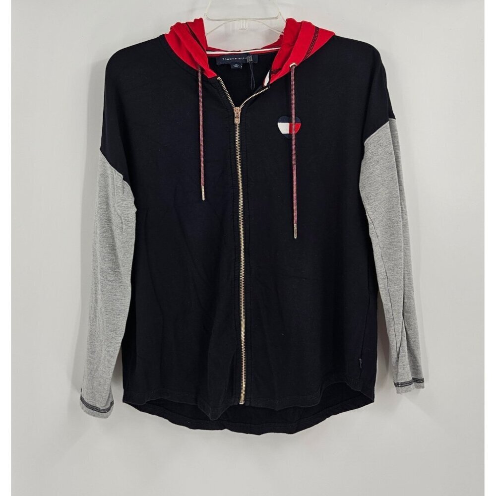 Tommy Hilfiger Women's Full Zip Heart Logo Sweatshirt Size XS